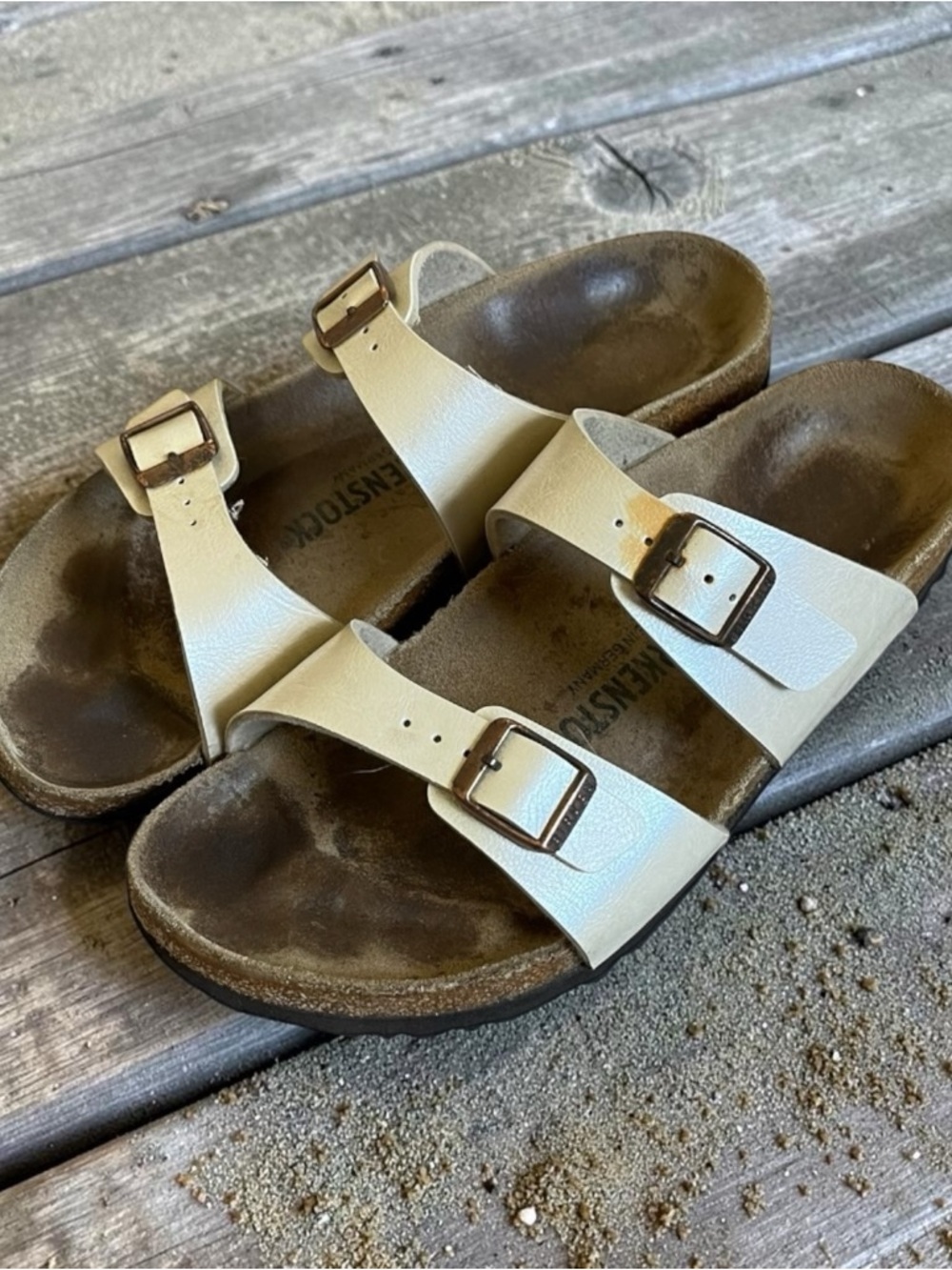 Birkenstock Sydney 41 Womens 10 Mens 8 Graceful Pearl White Colorway